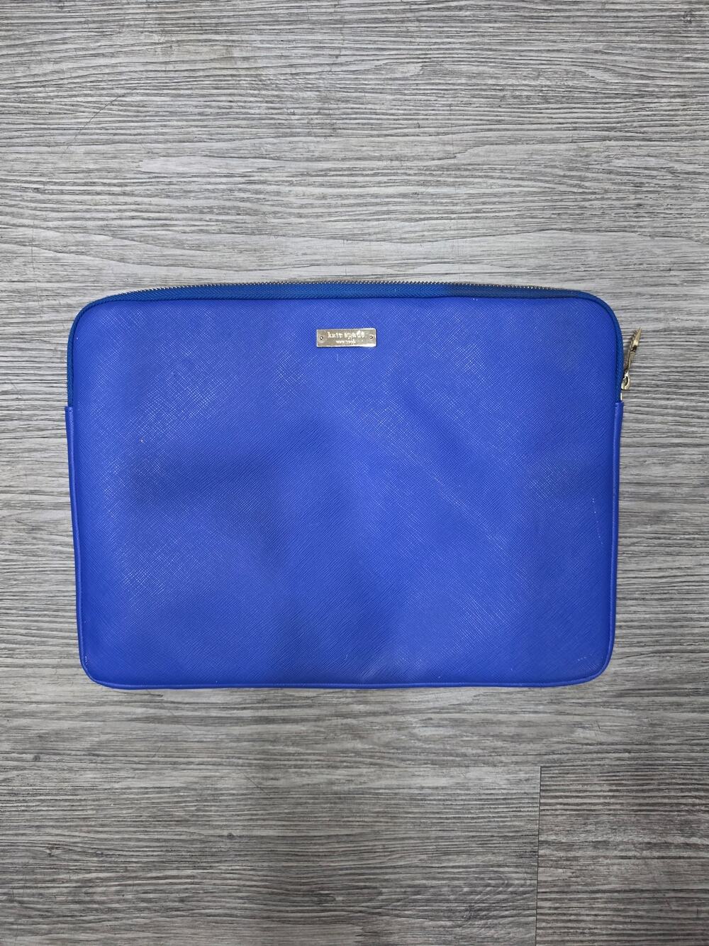 Kate Spade New York Blue Saffiano Faux Leather Laptop Sleeve Case 13" 13.3" Mac